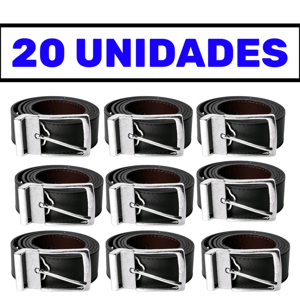 Kit 20 Cintos Masculinos Sociais – Dupla Face, Largo e Durável Super Promoção