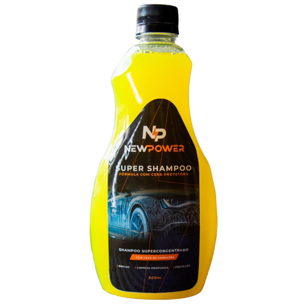 Shampoo Lava Autos 500ml New Power com carnaúba Limpeza profunda e PH Neutro Envio Resultado Rápido
