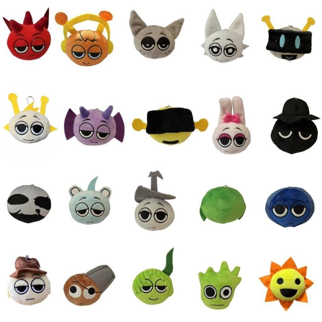 Pel煤cia Sprunki Incredi de 10cm, brinquedo de pel煤cia, boneco pendente para mochila Sprunki, presente de pel煤cia para cr