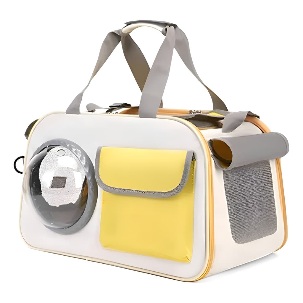 Bolsa Transporte Portátil Pets Com Cápsula Dobrável Amarela
