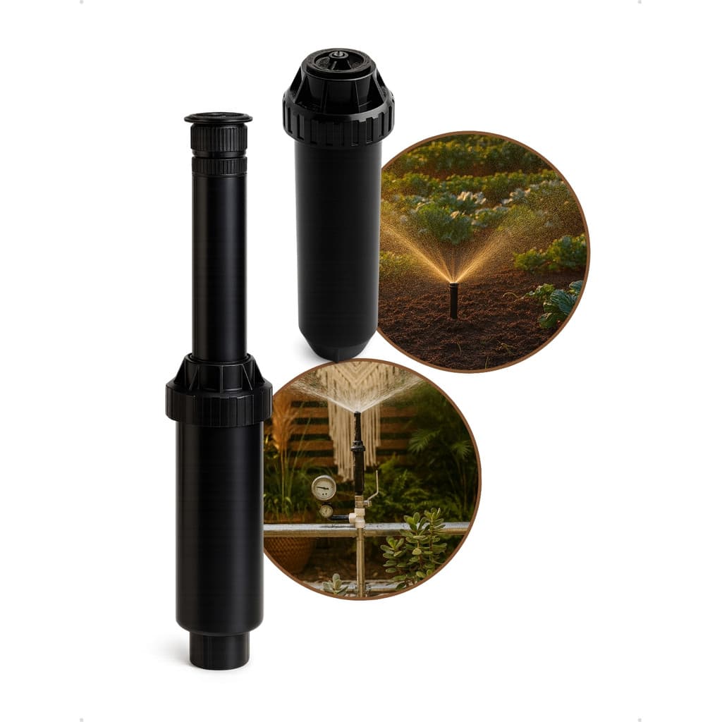 3 Aspersores Retráteis Automáticos 360° Irrigação Jardim Horta Grama Plantações Ajustável Jato Spray