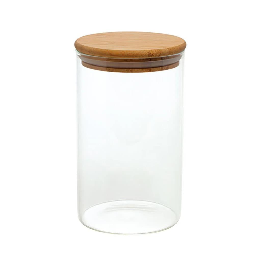 Pote De Vidro Mantimentos 950ml Com Tampa De Bambu