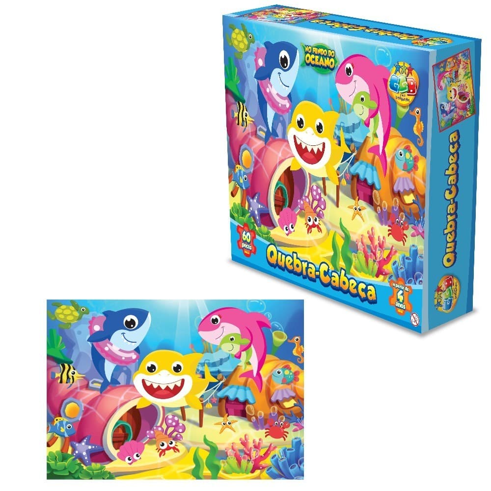 Quebra Cabeça Infantil No Fundo do Oceano Puzzle 60 Peças