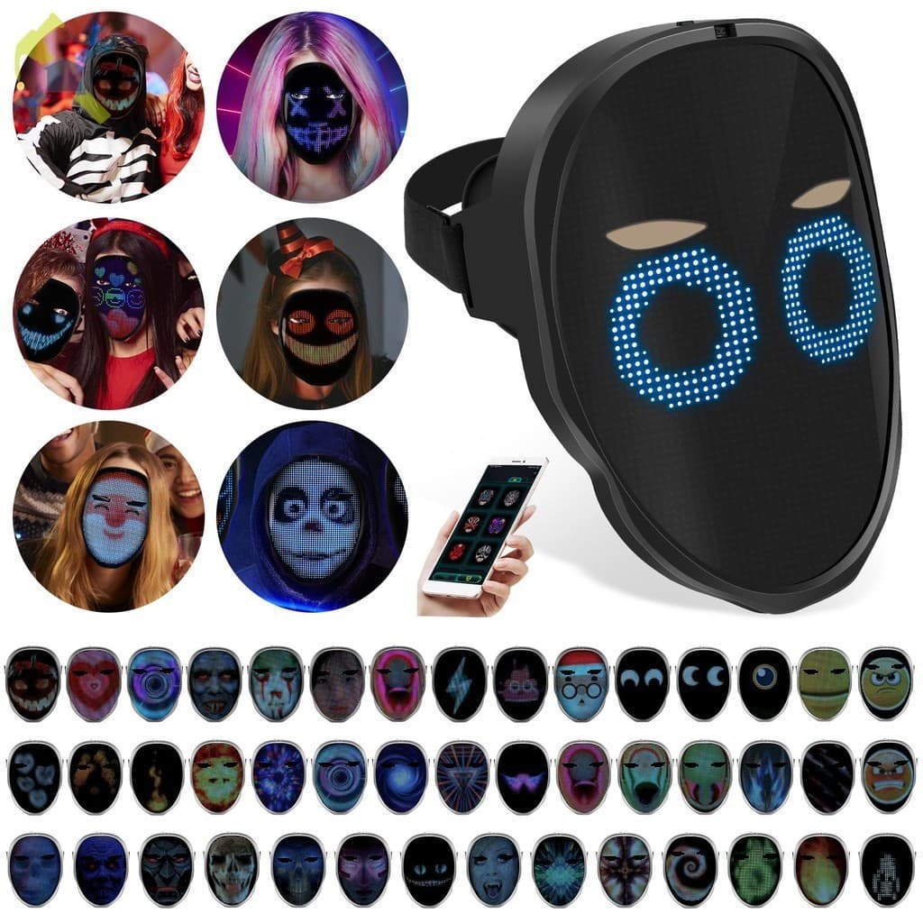 Máscara De LED 2000mAh Para Transformação De Rosto Recarregável Com Sensoriamento De Gesto Controlada Por Luz UP Personalizável SHOPTKC6123