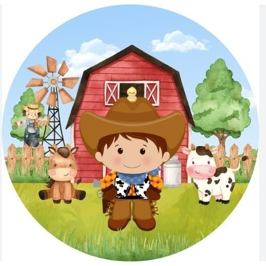 50 Adesivos Fazendinha de menino 5x5cm personalizado para festa 5x5cm