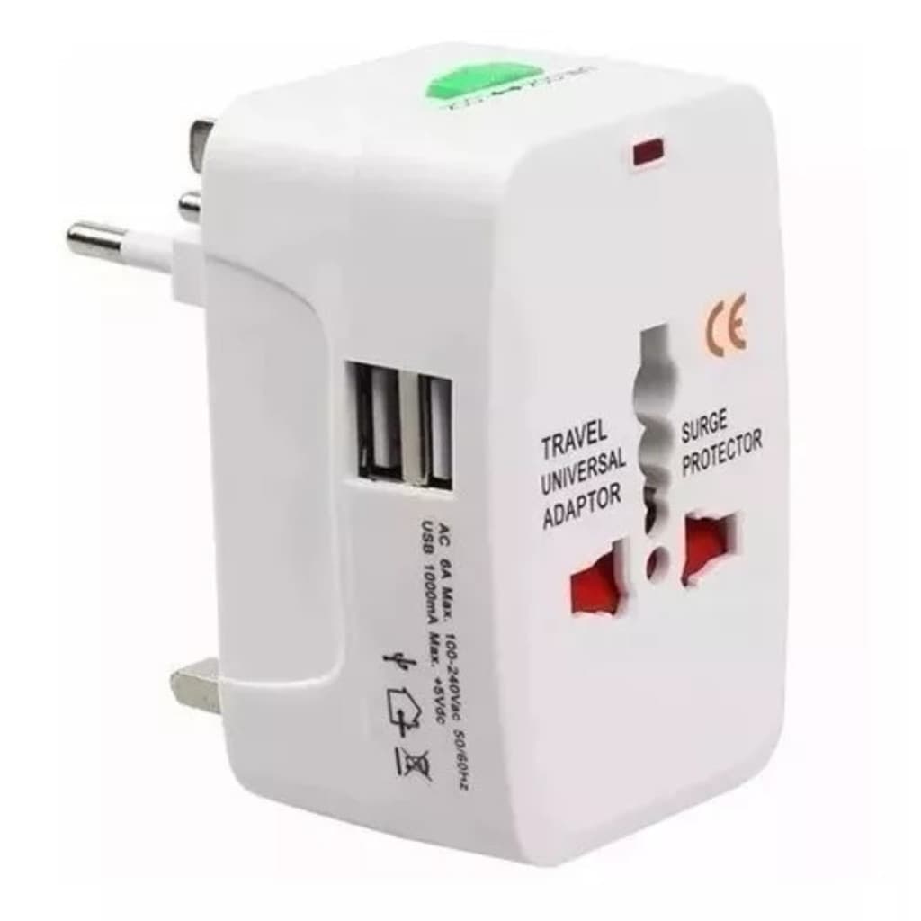 Adaptador De Tomada Universal Com 2 Entradasd Usb