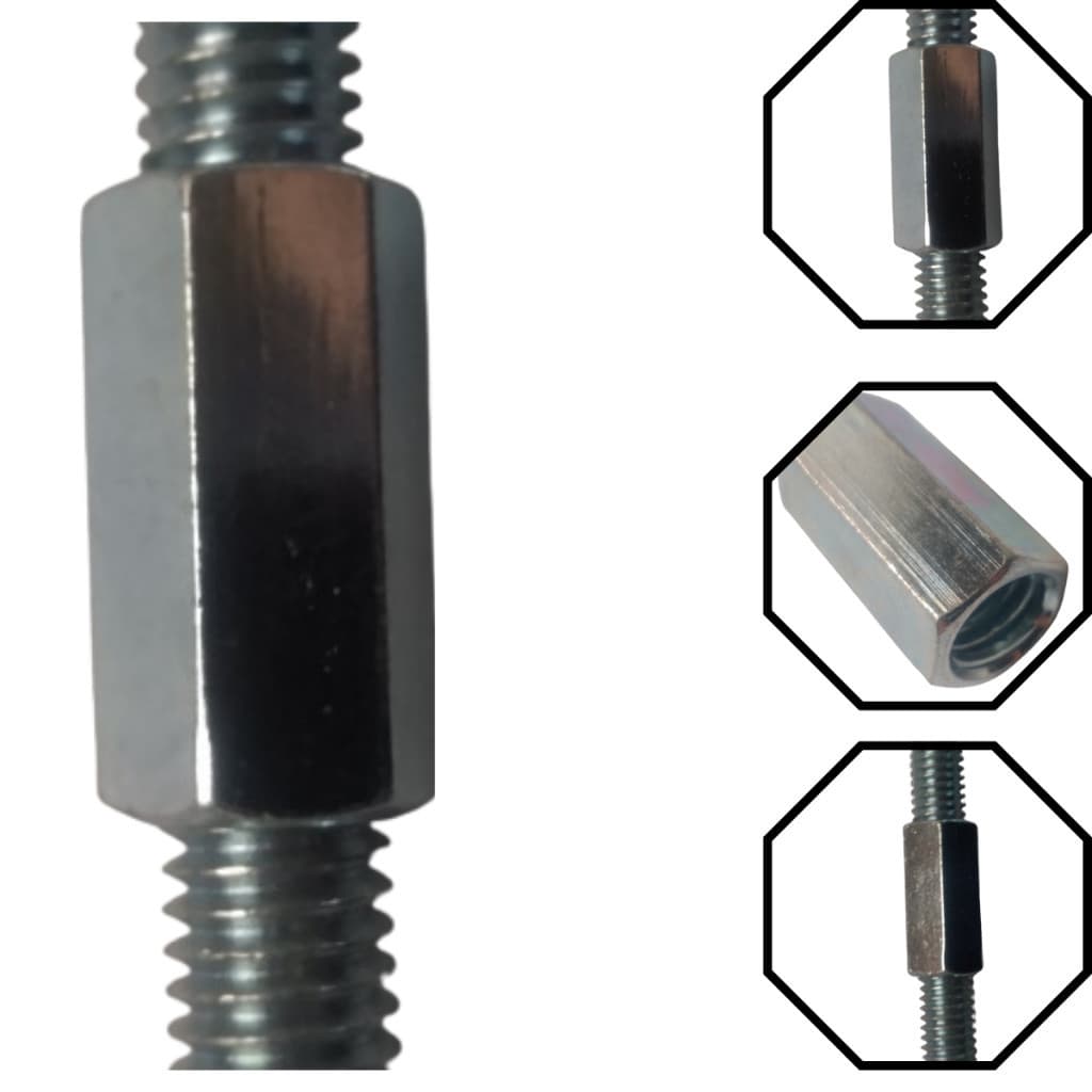 Porca Prolongadora Barra Roscada NC 1/4 - 5/16 - 3/8 10 Peças Escolha Sua Medida