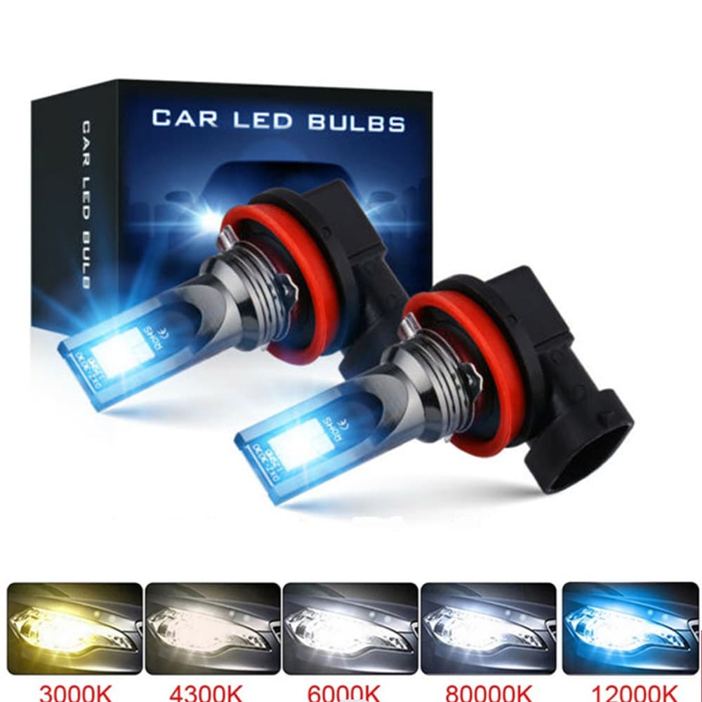 2Pcs Lâmpada LED H11 H8 De Nevoeiro Para Carro H4 H7 H9 H10 H1 9005 HB3 9006 HB4 6000K Automático 12000Lm 6000K 12000K