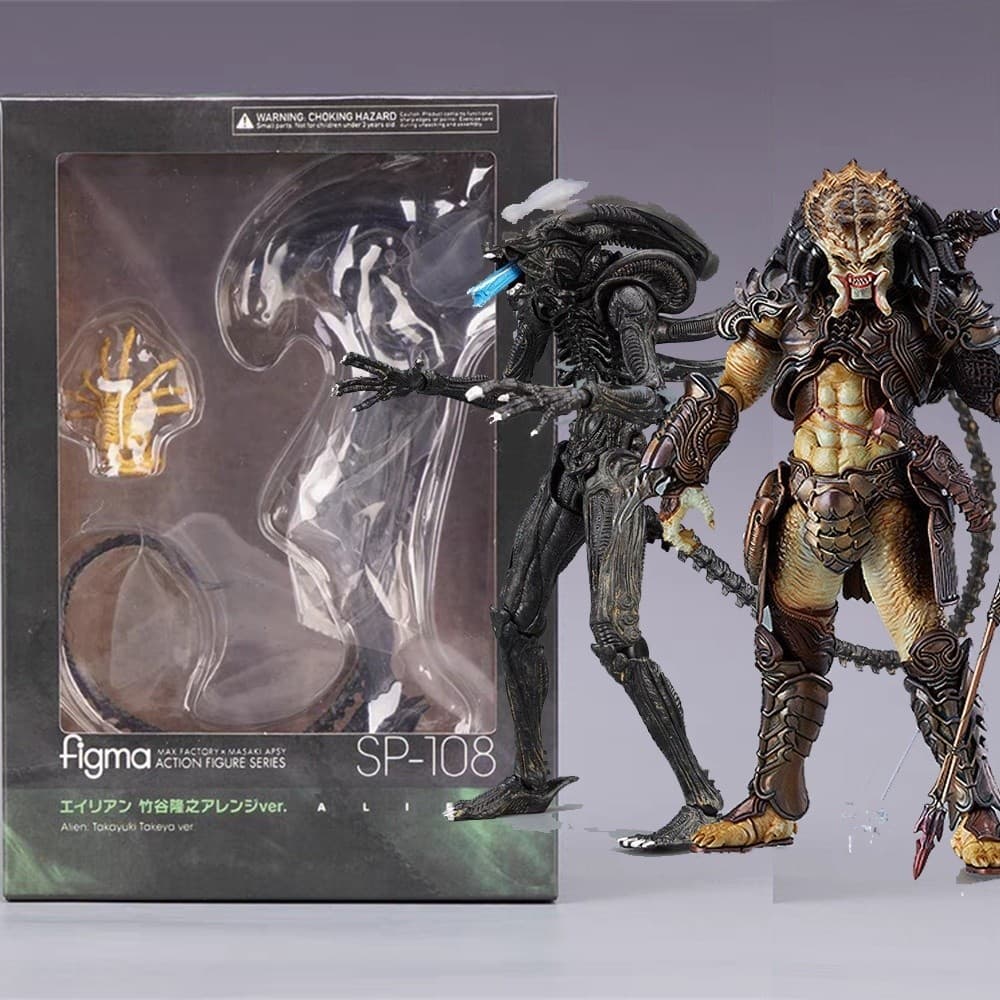 NECA Alien VS.Figma SP-108 Coleção ou presente de brinquedos articulados com padrão de ação