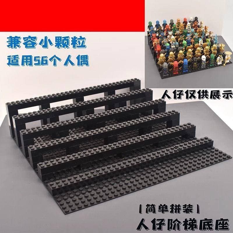 Compatível com Pequenas Partículas Construção Blocos Escada Tipo Base Placa Acrílico Mostrador Caixa Minifiguras Brinquedos Infantis Boneca Acessórios