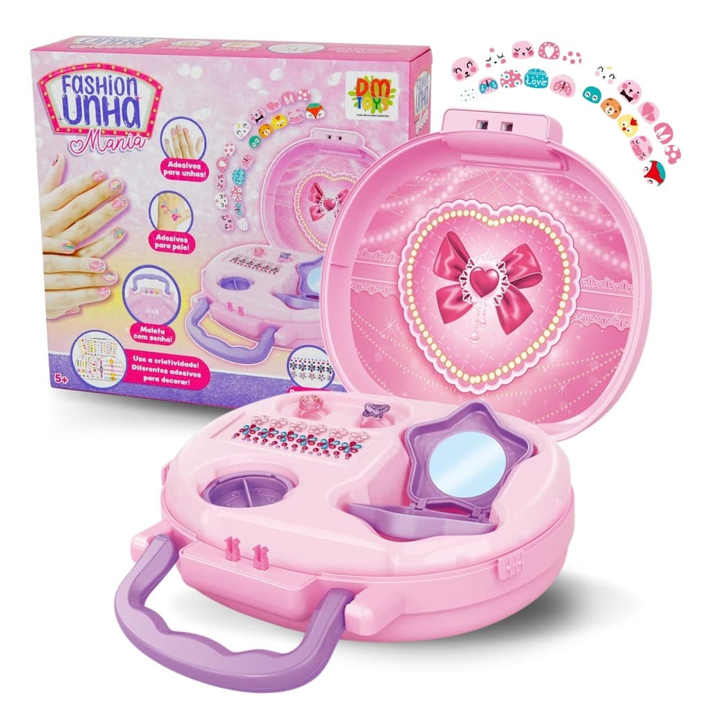 Maletinha Fashion Unha Mania Brinquedo Faz de Conta Dm Toys