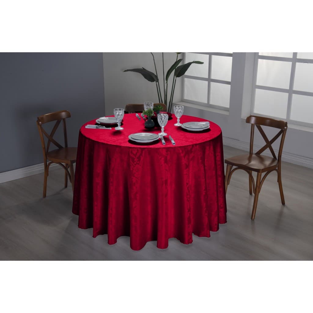 Kit 10 Toalhas de Mesa Redondas 2,60m Jacquard Para Festas
