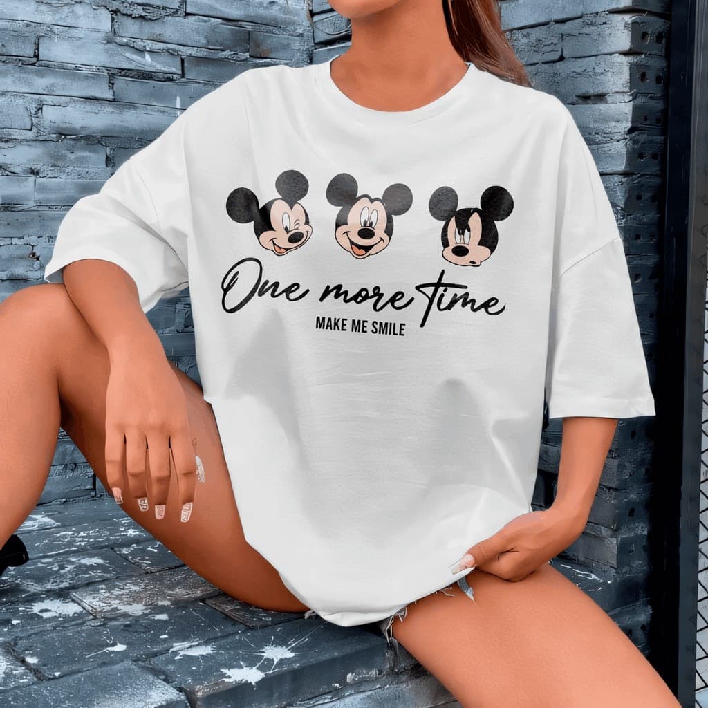 Camiseta feminina oversize algodão estampada