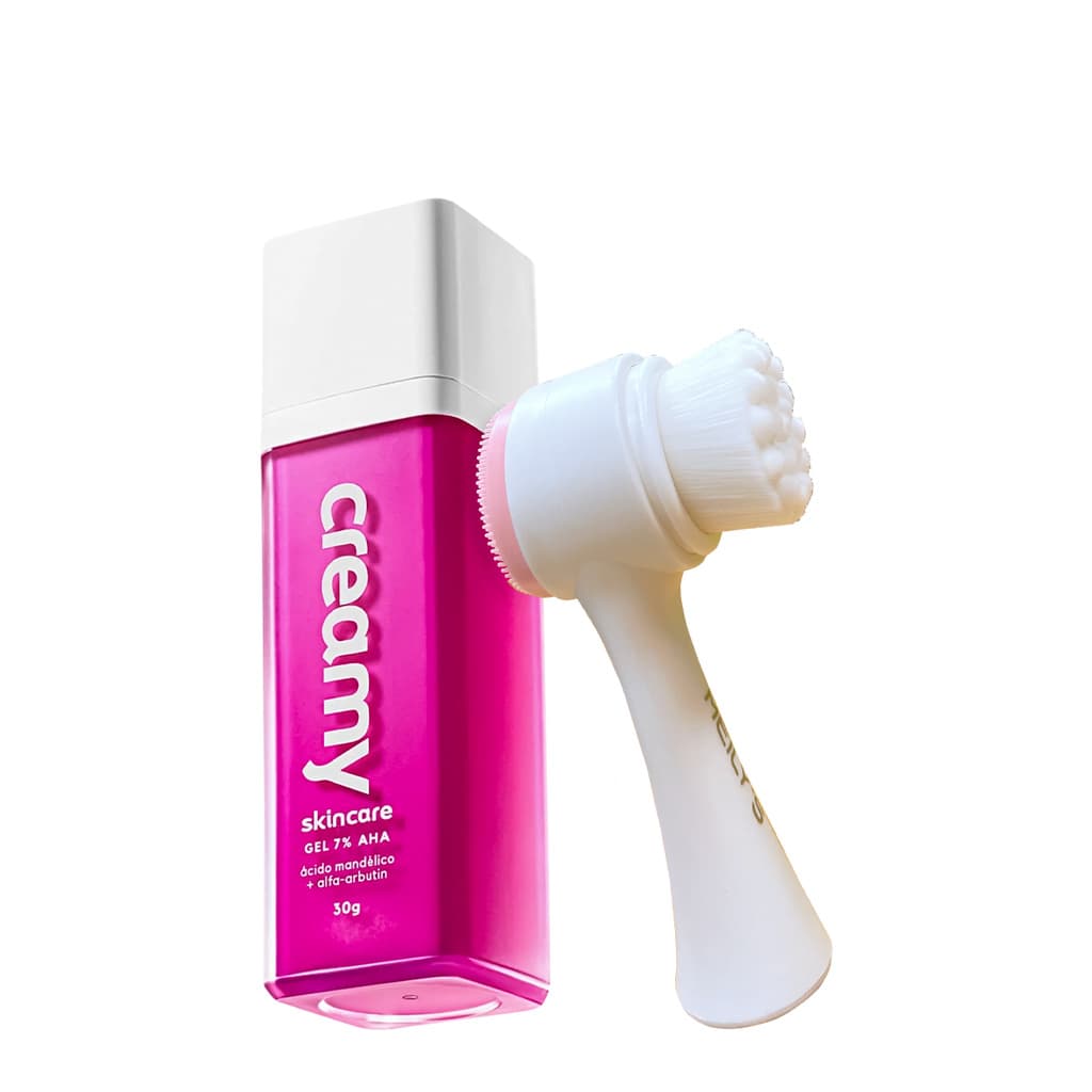 Kit Creamy Skincare Ácido Mandélicoe Escova de Limpeza Facial 2 em 1 (2 produtos)
