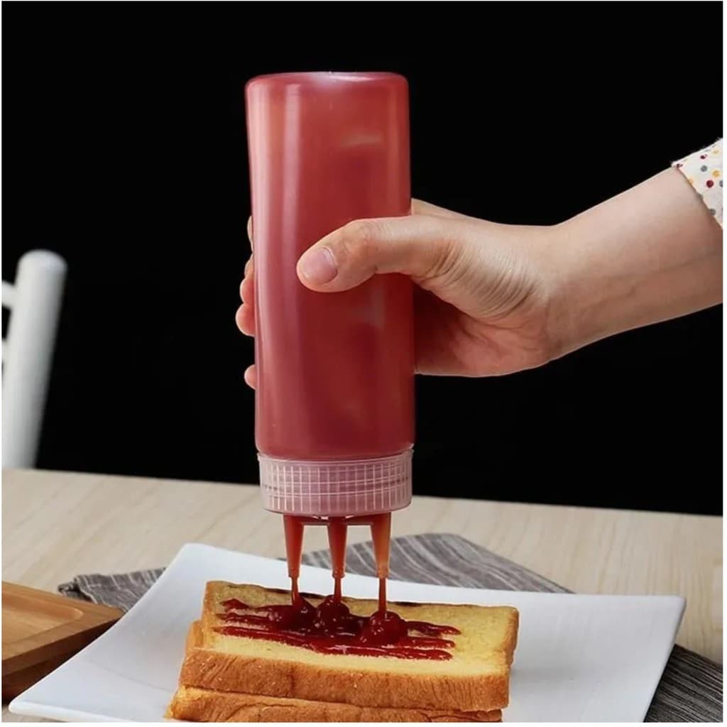 2 Bisnagas Molho Profissional Graduada Com 3 Bicos 450ml - Kit 2 Bisnagas para Molho 3 Bicos 450ml