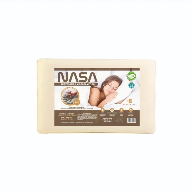 Travesseiro Nasa X 16cm Viscoelástico Fofo Antiácaro Hipoalergênico Confortse