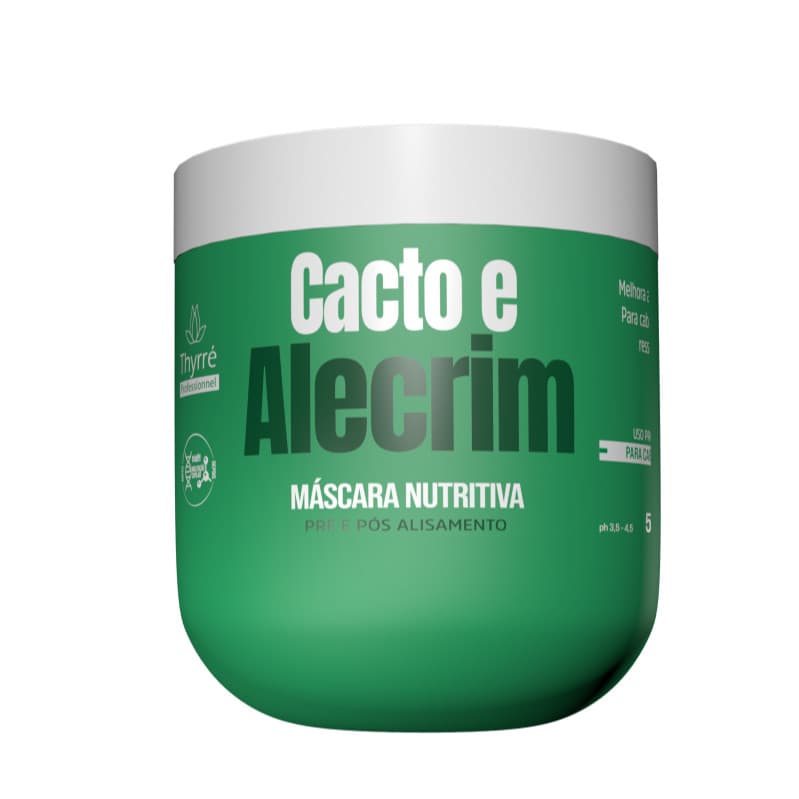 Máscara Nutritiva de Cacto e Alecrim 500g Nutrição Intensa Pré e pós alisamento - Thyrre Cosmetics