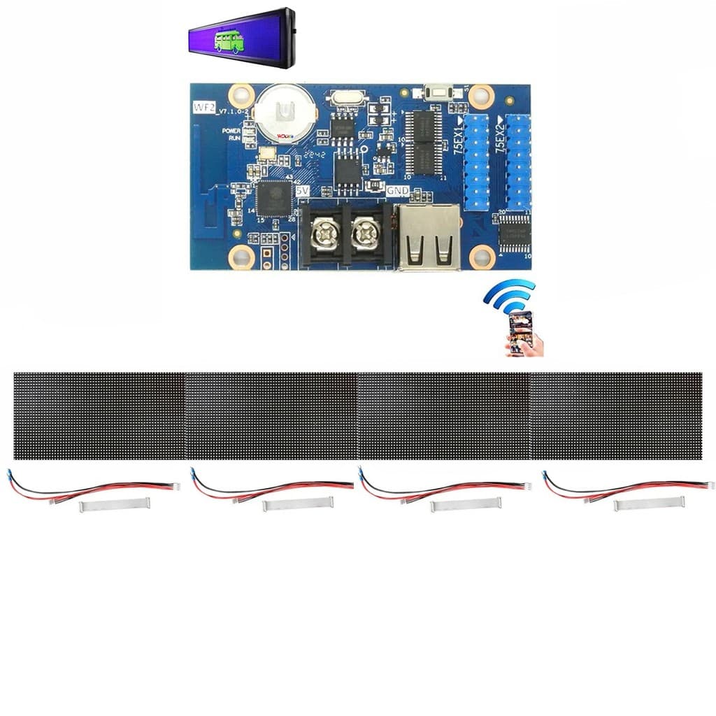 Modulo Painel P5 Full Color Outdoor 128x16cm Placa Wi-fi Wf2