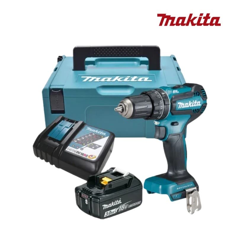 Parafusadeira e Furadeira de Impacto Makita DHP485 18V Brushless  Kit com Bateria e Carregador