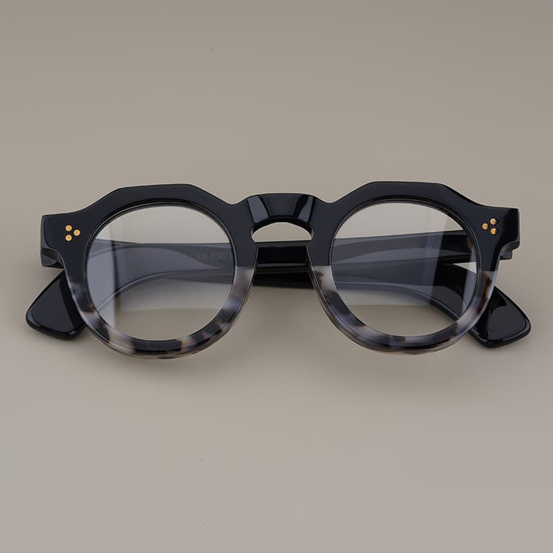 Óculos Redondos De Acetato Grosso Vintage , Armação Japonesa Feita À Mão Para Homens E Mulheres , Retrô Da Moda