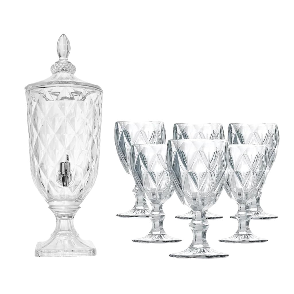 Kit Suqueira 5 Litros+6 Taças 265ml Diamond Cor Transparente