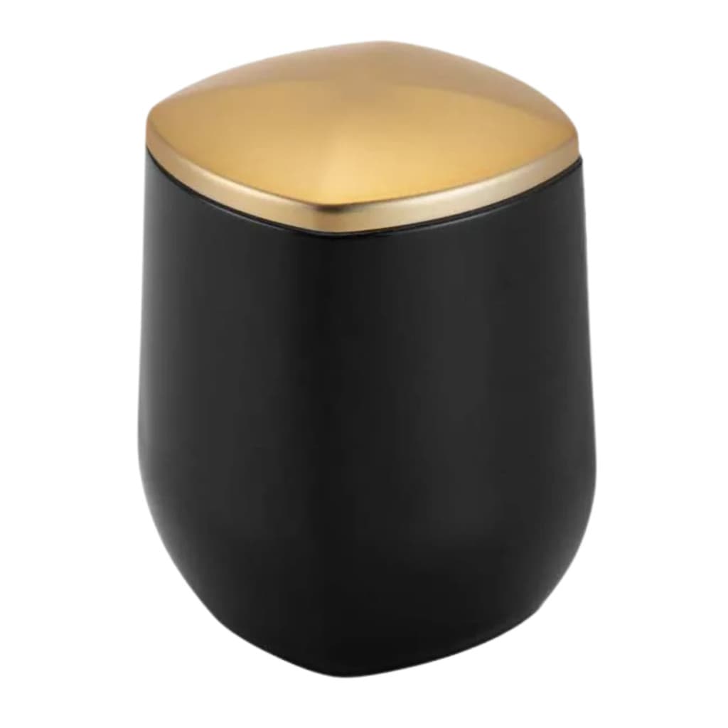Porta Cotonete/Algodão Preto e Dourado  Arthi