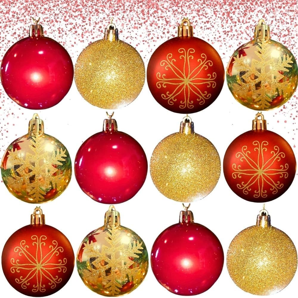 Kit 12 Bolas Enfeite de Natal Luxo 6cm Decoração Natalina