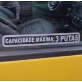 ADESIVO CAPACIDADE MÁXIMA 3 PARA CARRO MOTO E CAMINHÃO