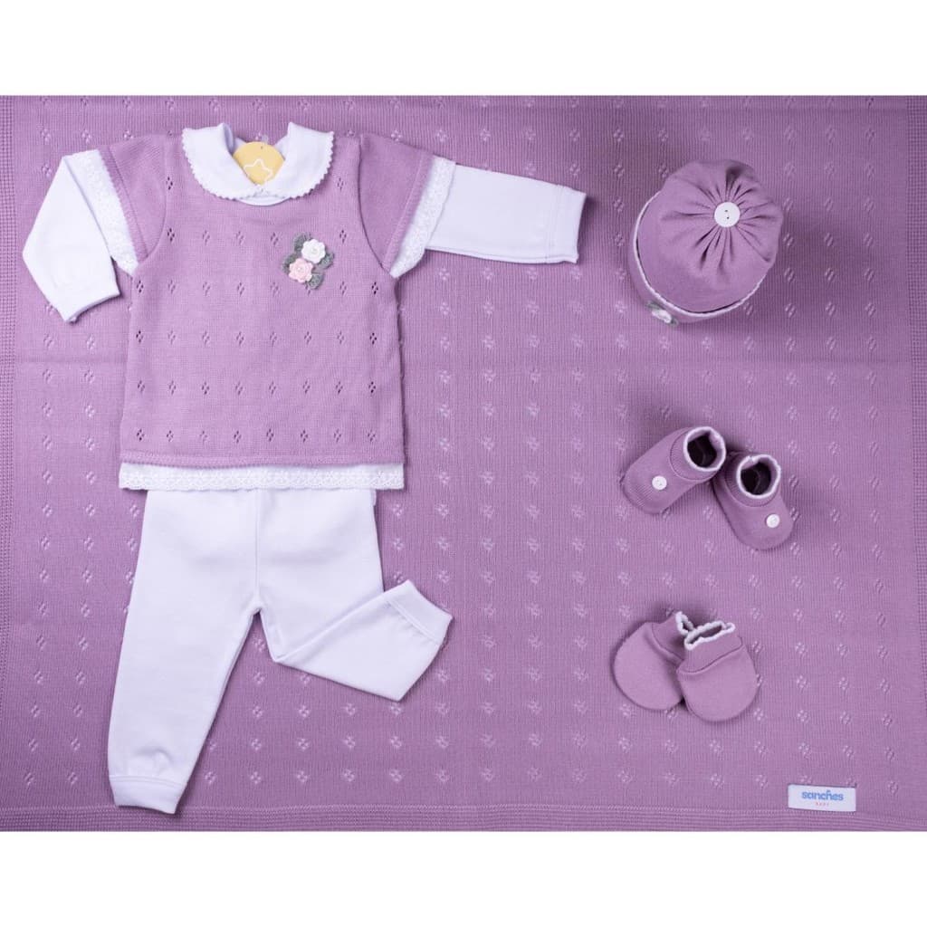 Kit Completo de Saida de Maternidade Com  7 peças Menina