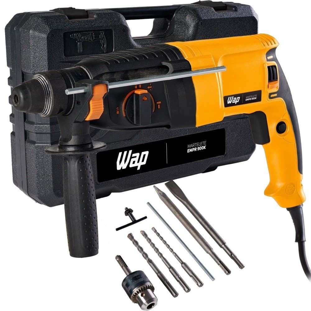 Martelete Perfurador Rompedor 900w Com Kit De Acessrios Wap Potente