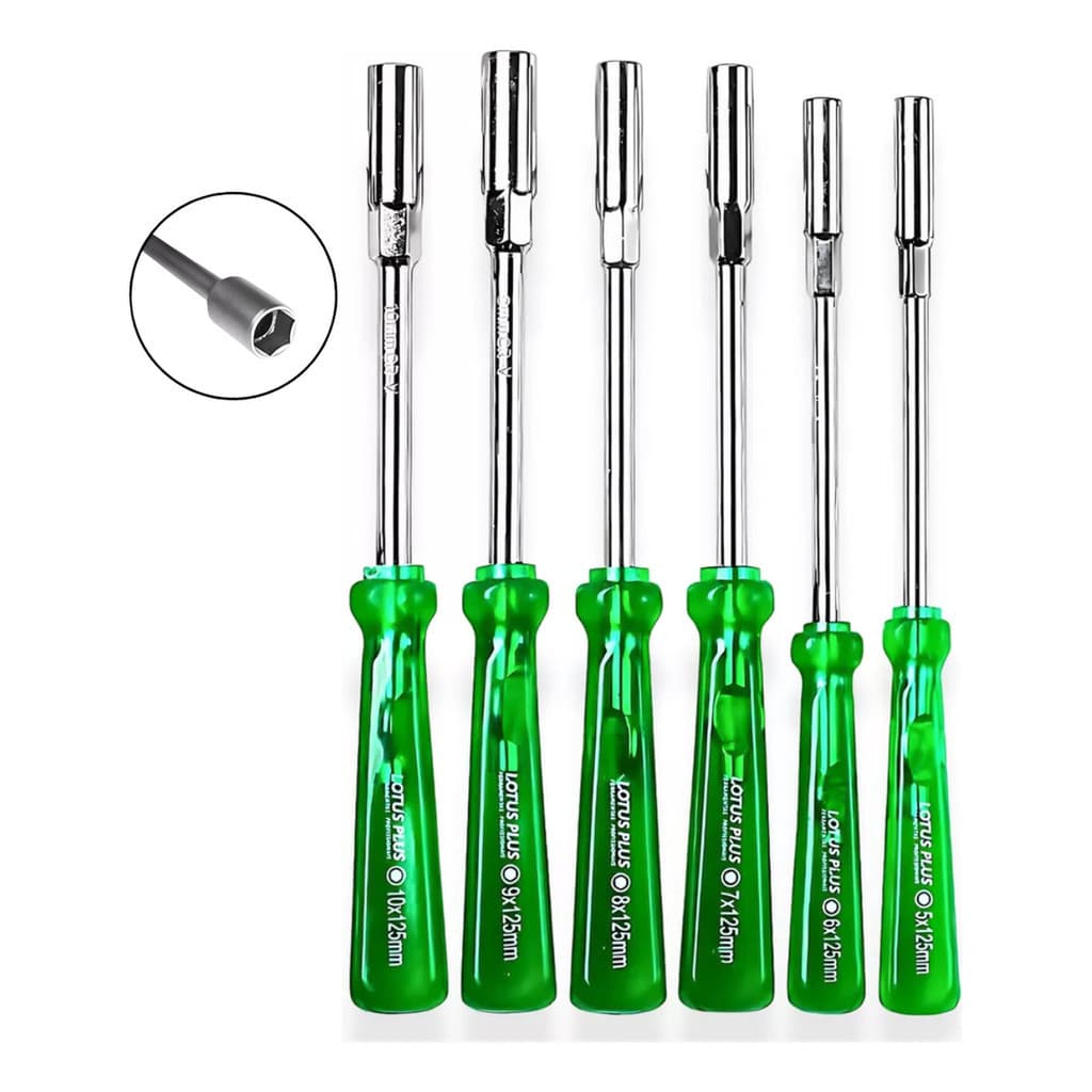 Kit Jogo Chaves Canhão Sextavado 5 a 14mm Aço Cromo Vanádio Cr-V Profissional Ferramentas 4,5 e 6pçs