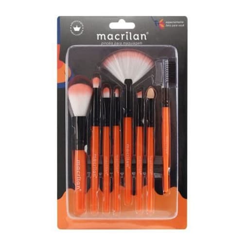 Kit 08 Pincéis Macrilan Maquiagem Pincel Profissional Ref. Kp3-1a
