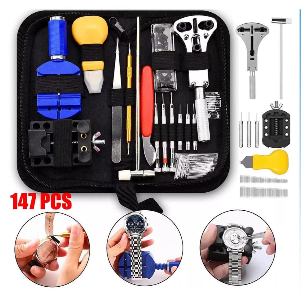 Kit 147 Pcs De Ferramentas Relojoeiro Conserto De Relógio Manutenção estojo de Ferramentas kit de conserto para Relógio