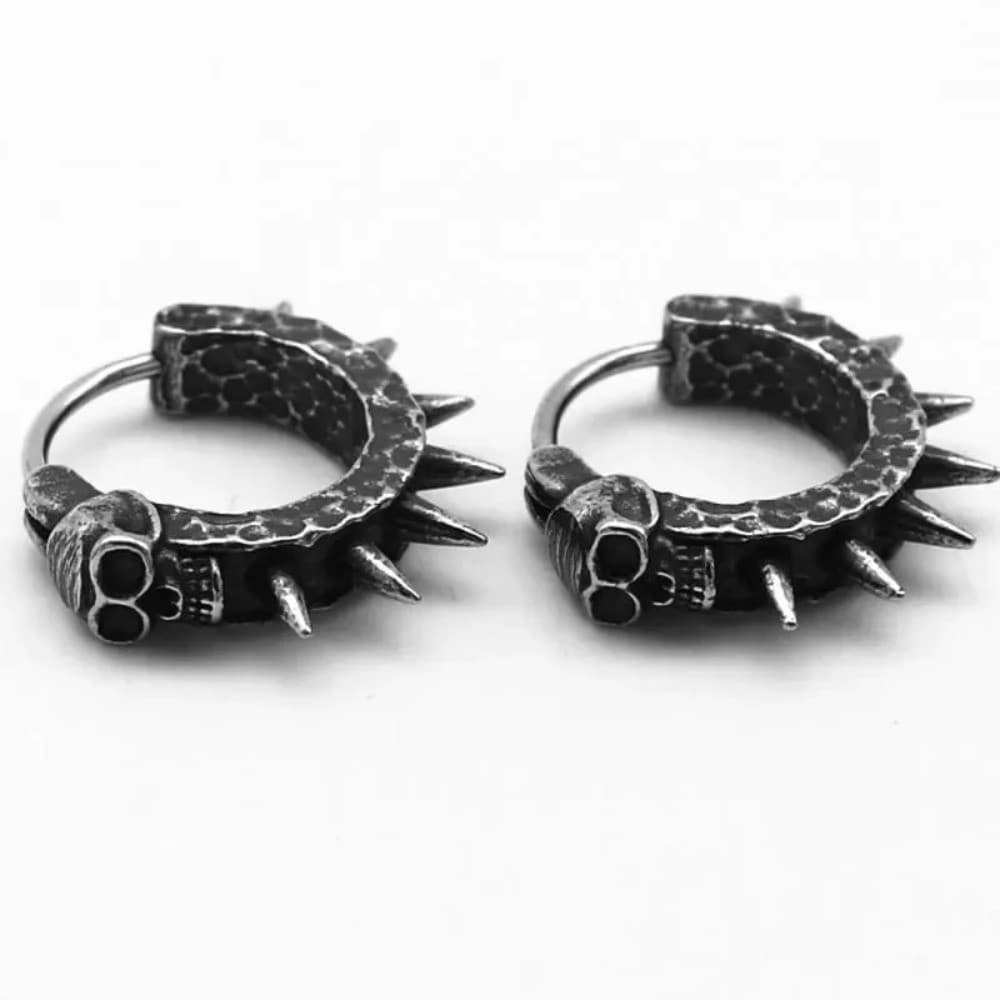 Brincos De Furador De Caveira Preta Para Homens Argola Góticos Joias De Hip Hop Acessórios De Halloween Presente