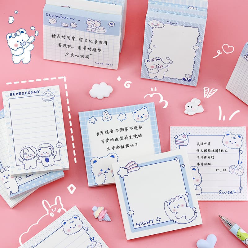 Notas Post-it De Sal E Doces , Pequenos Ursos Brancos Frescos Fofos , Adesivas De Alto Valor Fofas Para Estudantes