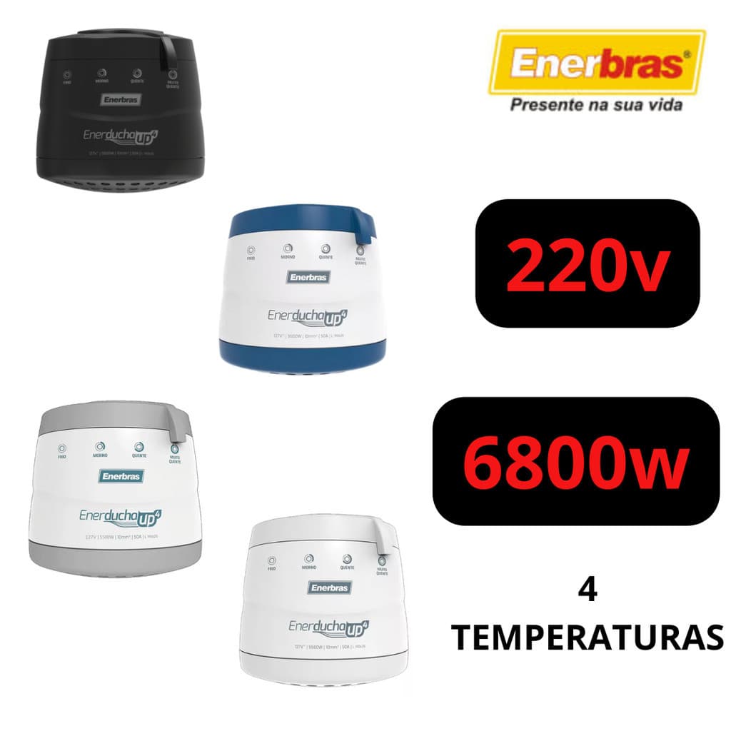 Chuveiro Ducha 220v 6800w Enerducha 4 Temperaturas Up4 Enerbras
