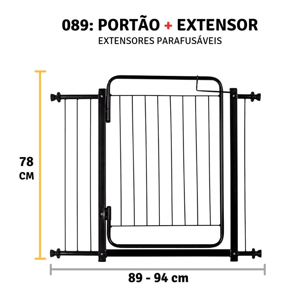 Grade Portão Proteção Pet Cachorro 89 A 94 Cm Criança Cães
