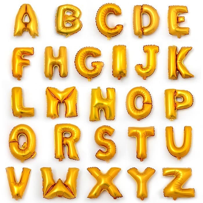1pç Balão Metálico 16 Polegadas Alfabeto A-Z Para Decoração De Festa/Casamento/Feliz Aniversário