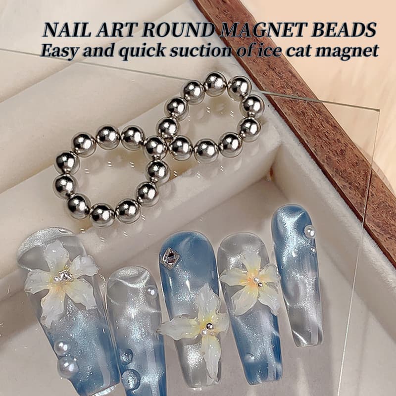 20 Pçs/Set 5MM Bolas Magnéticas Redondas Multi-Função Unhas Espumante Flor Escultura Gato Ímã Ferramenta Da Arte Do Preg