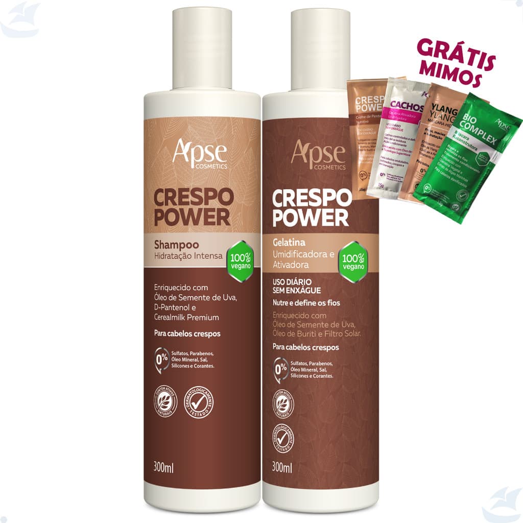 SHAMPOO E GELATINA ATIVADORA CRESPO POWER 300ML