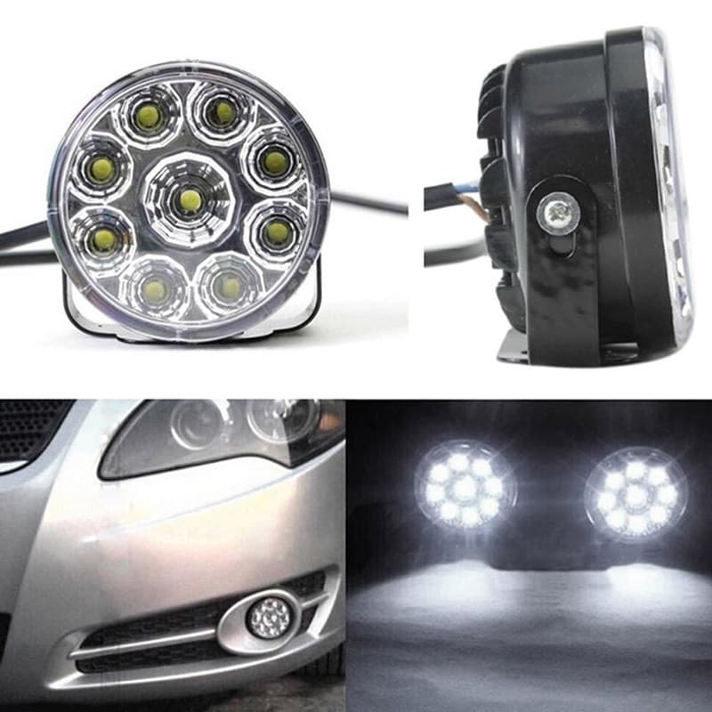 Kit 2 Farol Milha 9 Leds 42w 12v/24v Rodada Off-Road