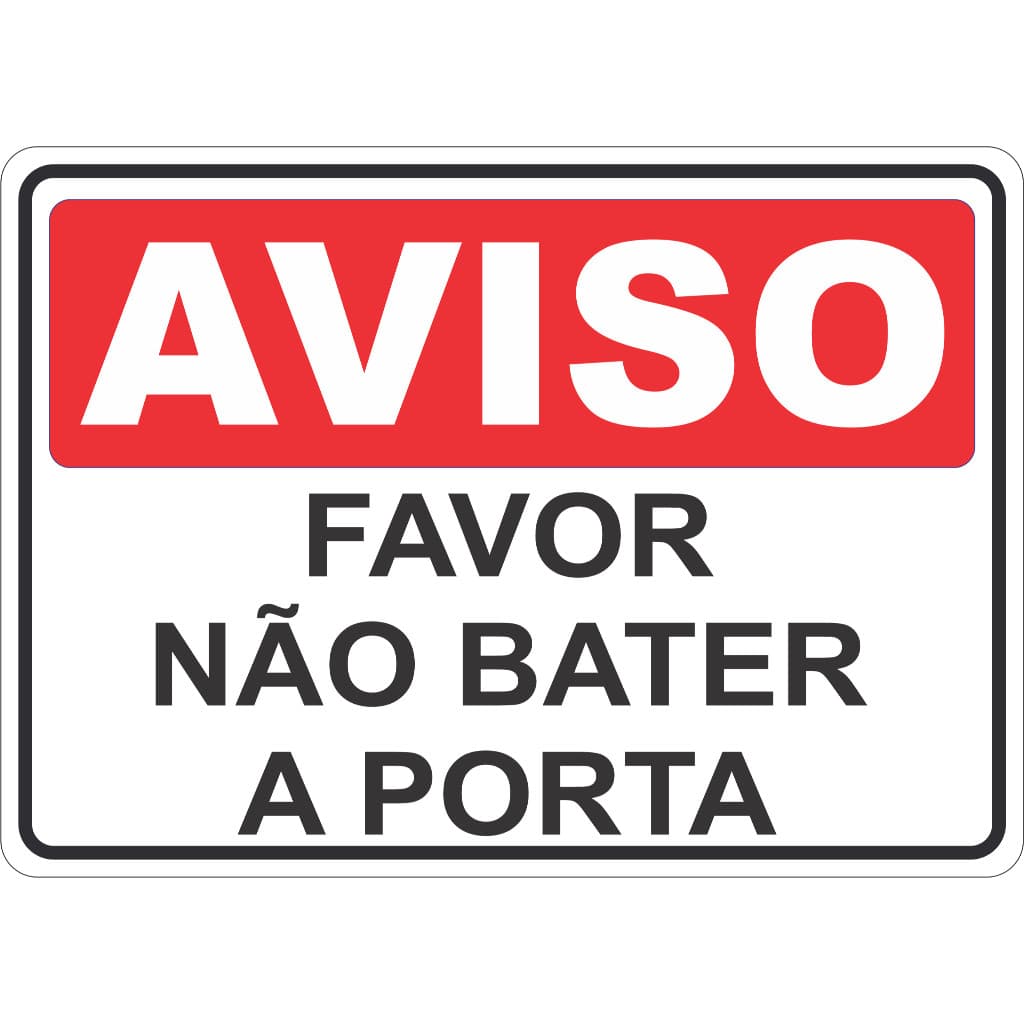 Adesivo Placa Aviso Atenção Sinalização Favor Não Bater a Porta  15X21 Cm Ou 21X30Cm Vermelho Auto Colante Ambiente Interno E Externo Facil Aplicação A Prova De Agua Lavável Residencial Loja Industria Escritório Porta Parede Lisa Vidros
