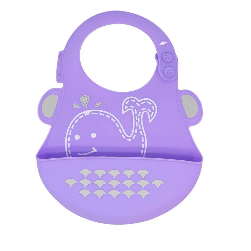 Babador de Bebê Em Silicone Baleia Willo Marcus & Marcus