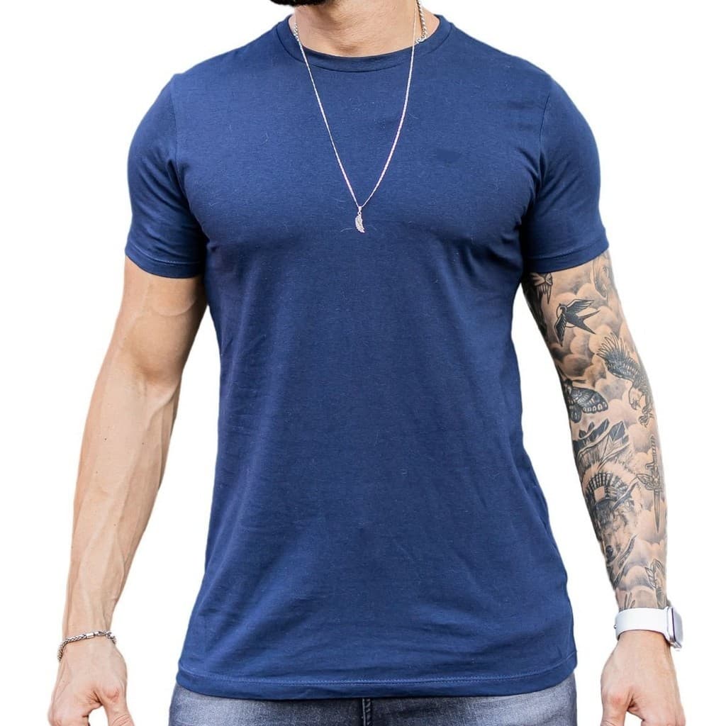 Camiseta Masculina Basica Gola Redonda Algodão Linha Premium