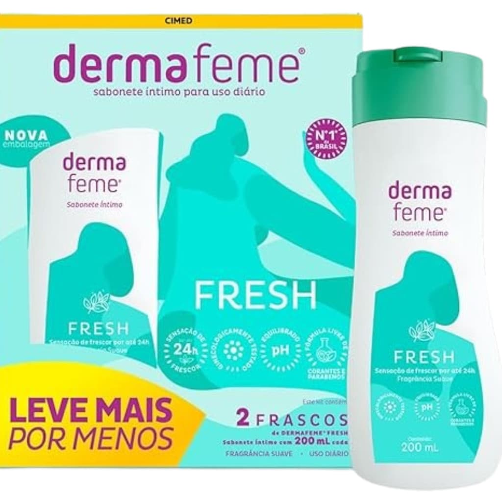 Dermafeme  Fresh  Sabonete Intimo 2 Unidades De 200ml Cimed
