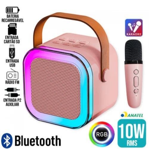 Caixa De Som Microfone KARAOKE K12 Infantil Bluetooth Cor aleatória