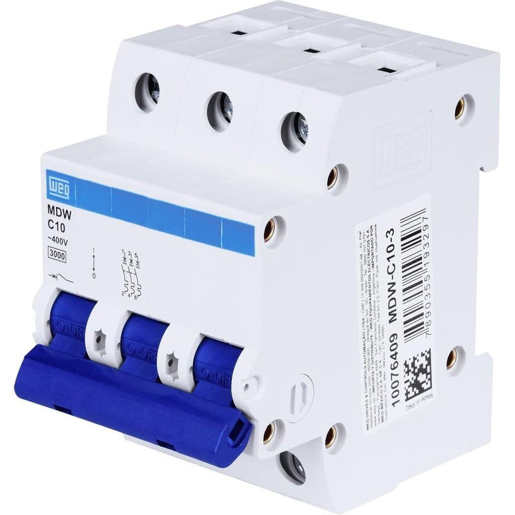DISJUNTOR MDWP-C 10A TRIPOLAR 400VCA WEG