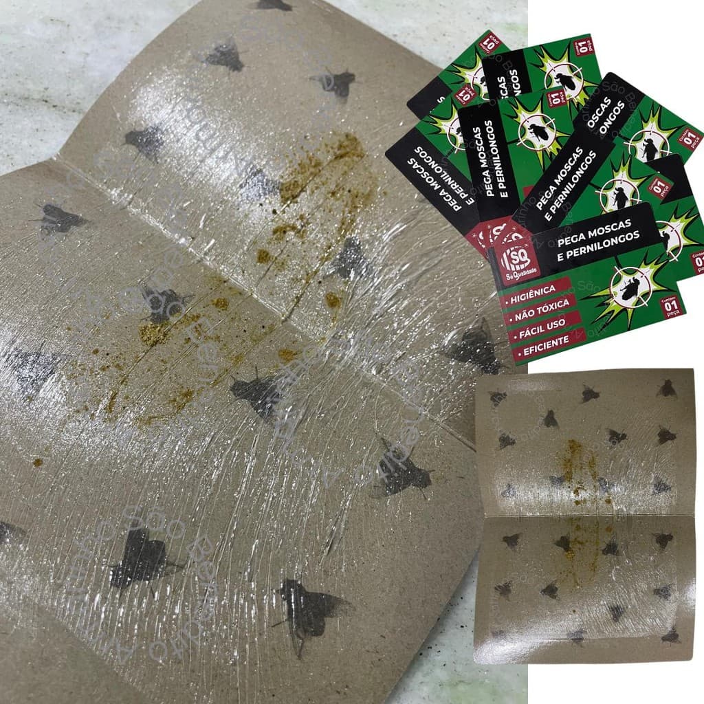 kit de 5, 10 e 20 Armadilha Adesiva Pega Mosca Mosquito Inseticida C Cola