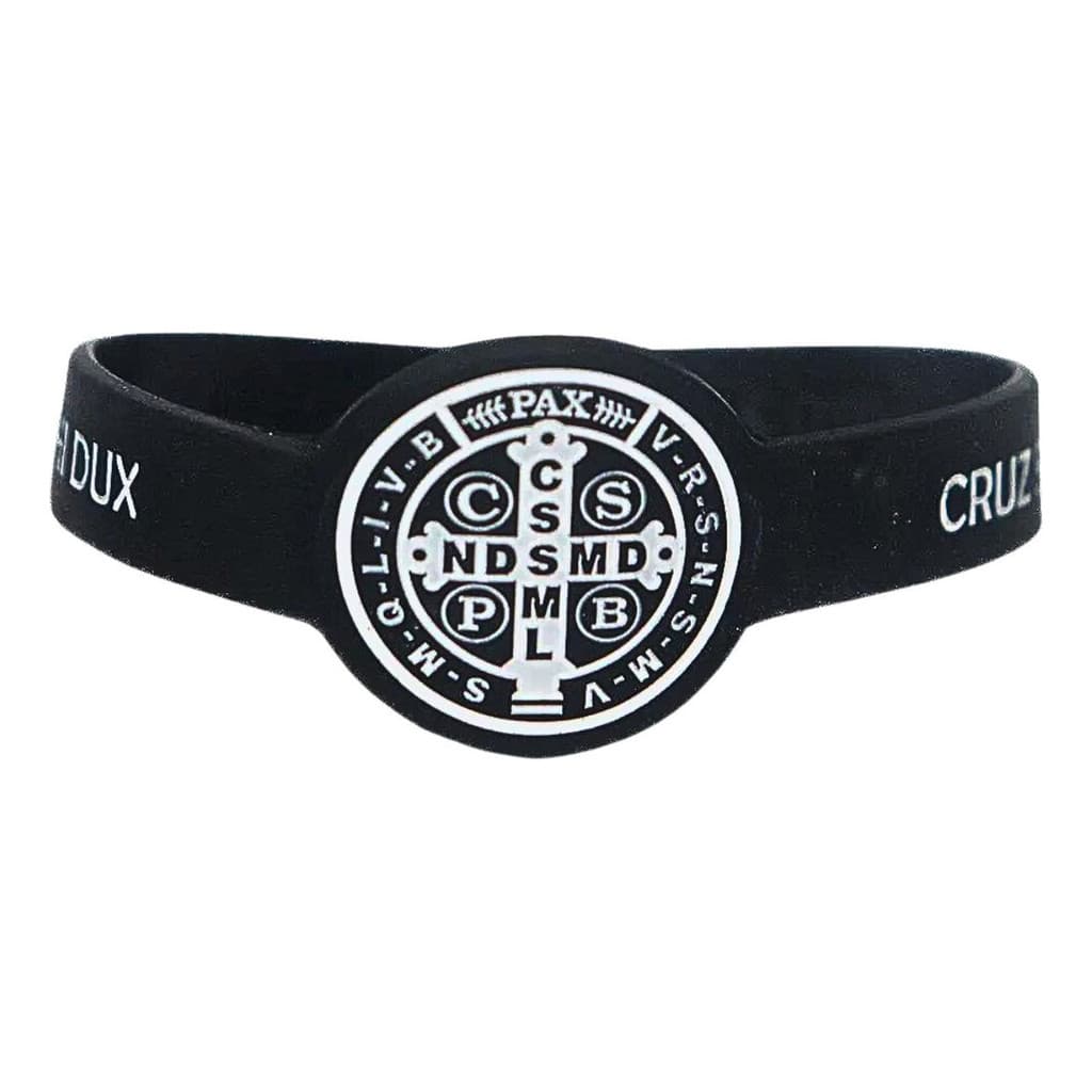 Pulseira São Bento Silicone Shine Western Preto E Branco