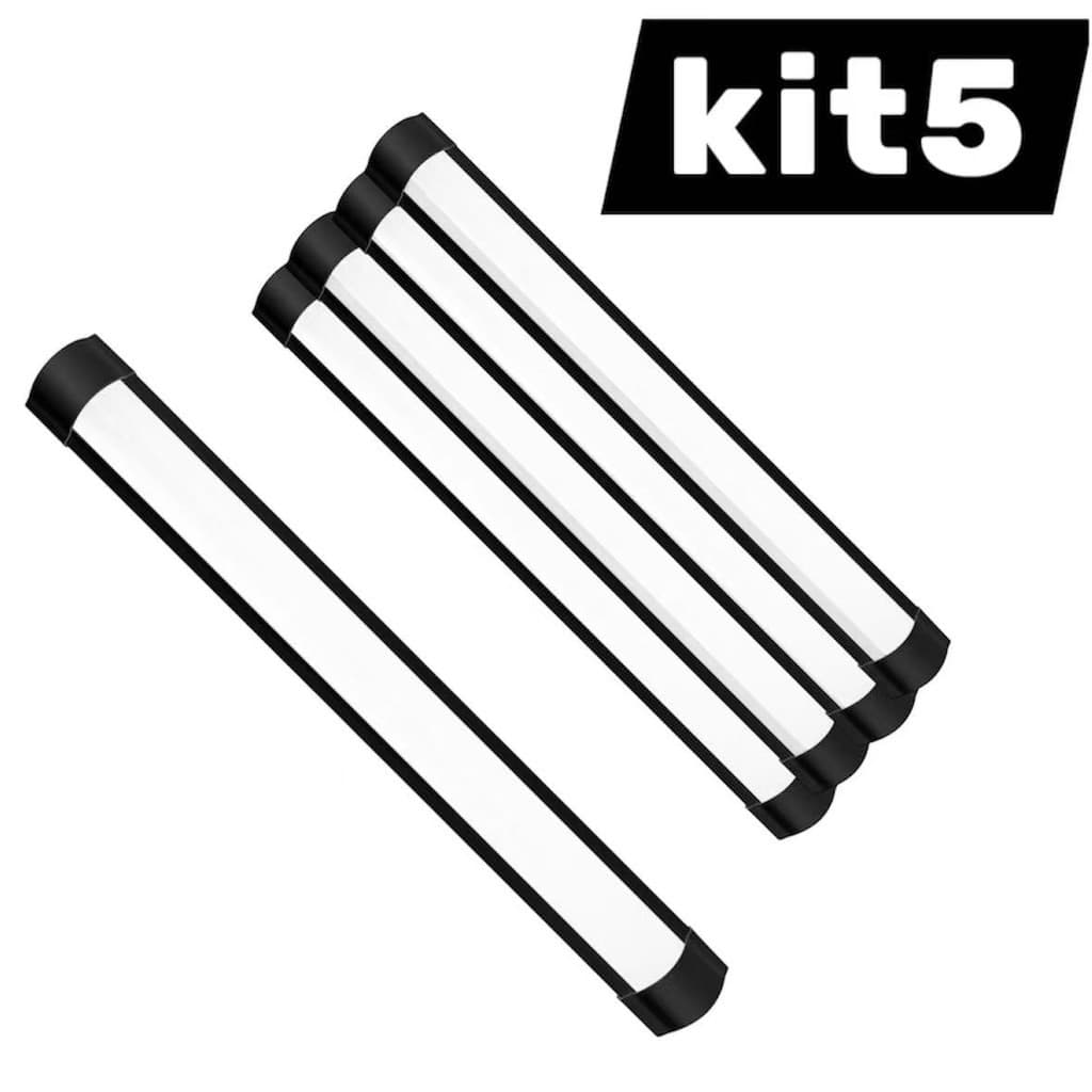 Kit 5 Luminaria led slim 40w 120cm 6500K  linear sobrepor calha